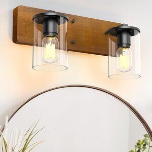 Bathroom Vanity Light Fixtures Modern Wall Light with Clear Glass Shade